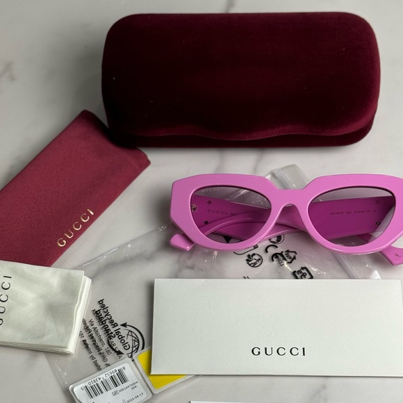 NEW GUCCI GG1421S 004 PINK WOMEN SUNGLASSES GUCCI - Picture 12 of 12